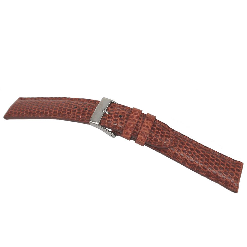 Semi-padded Lizard Leather Watch Strap Light Brown Color Loop Width MM. 16