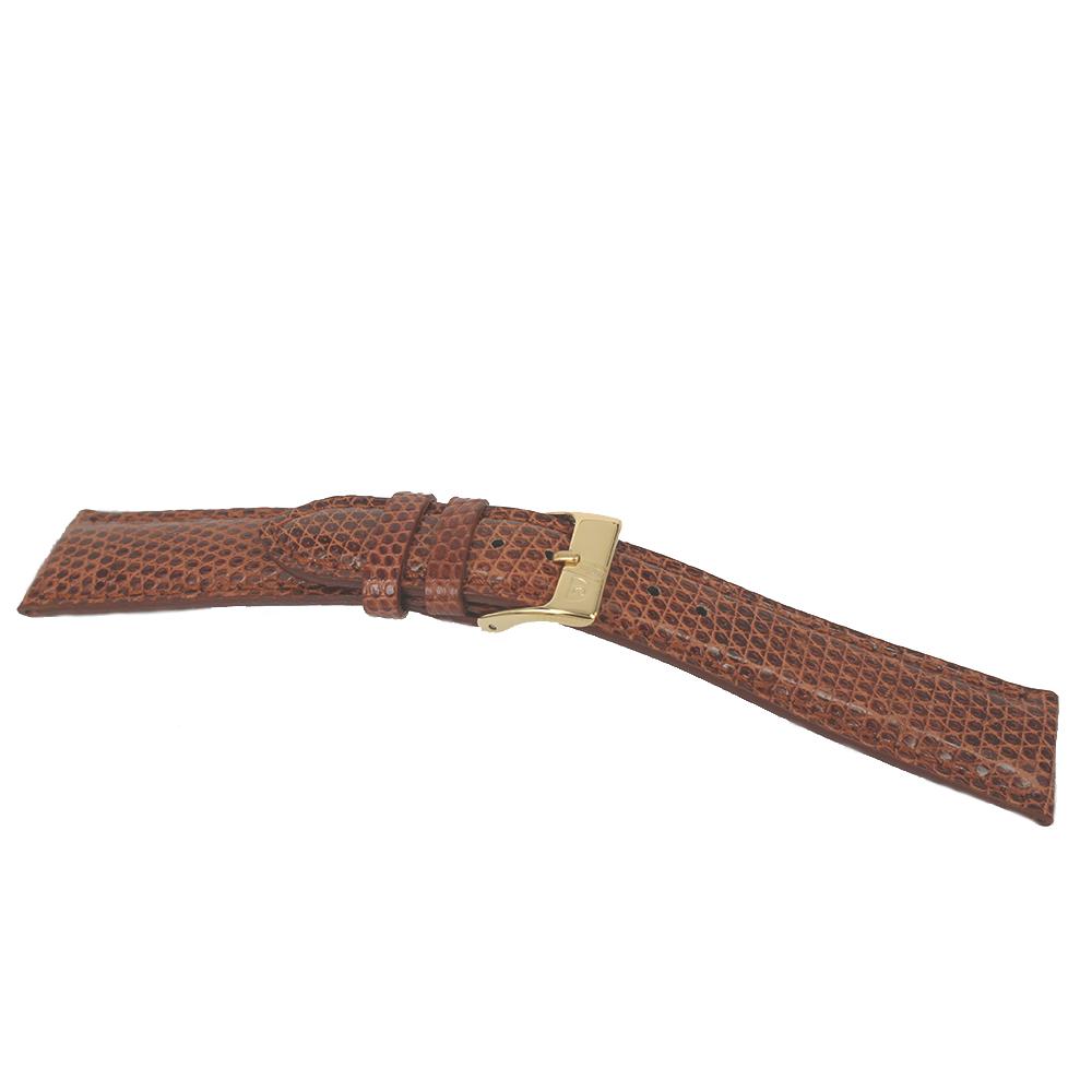 Semi-padded Lizard Leather Watch Strap Brown Color Loop Width MM. 20