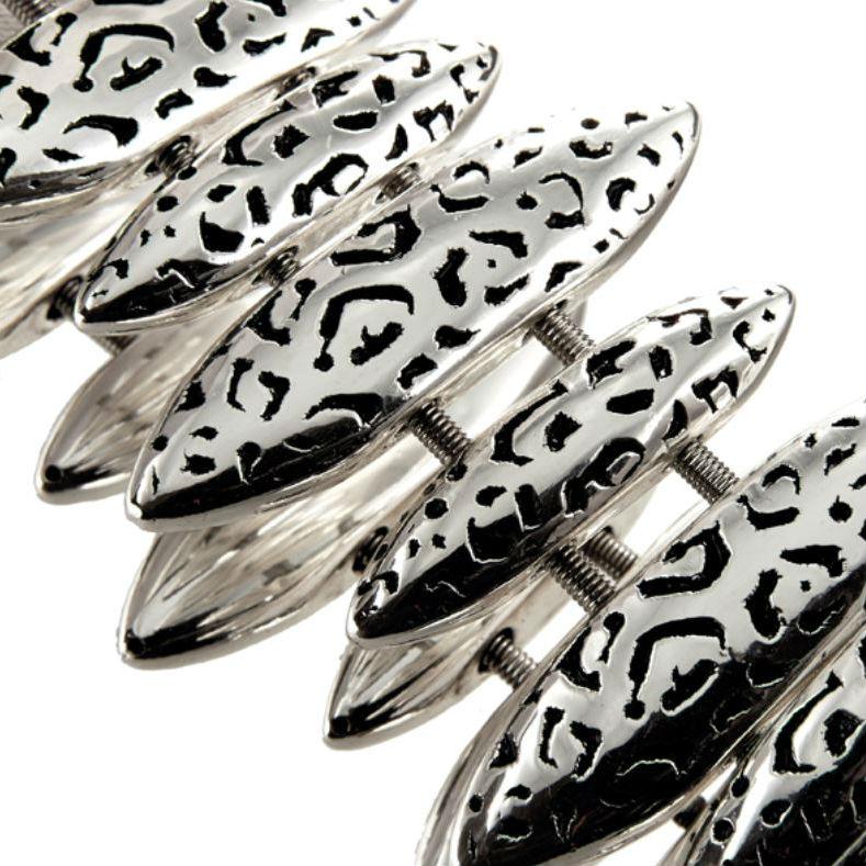 Giovanni Raspini Bracelet Leopard Shield Masai Collection In 925 Sterling Silver