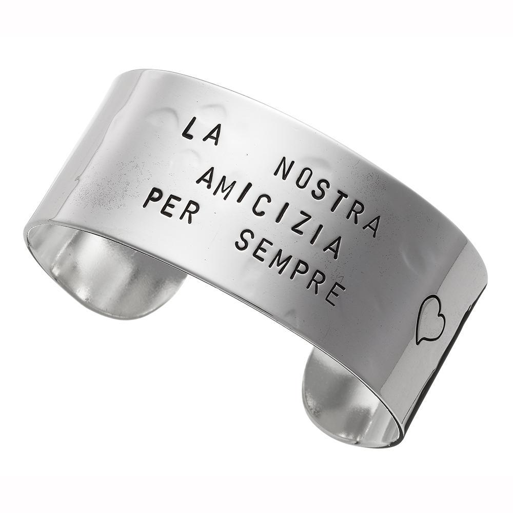 Tattoo Bangle Maxi Bracelet In 925 Sterling Silver - Our Friendship Forever - Giovanni Raspini