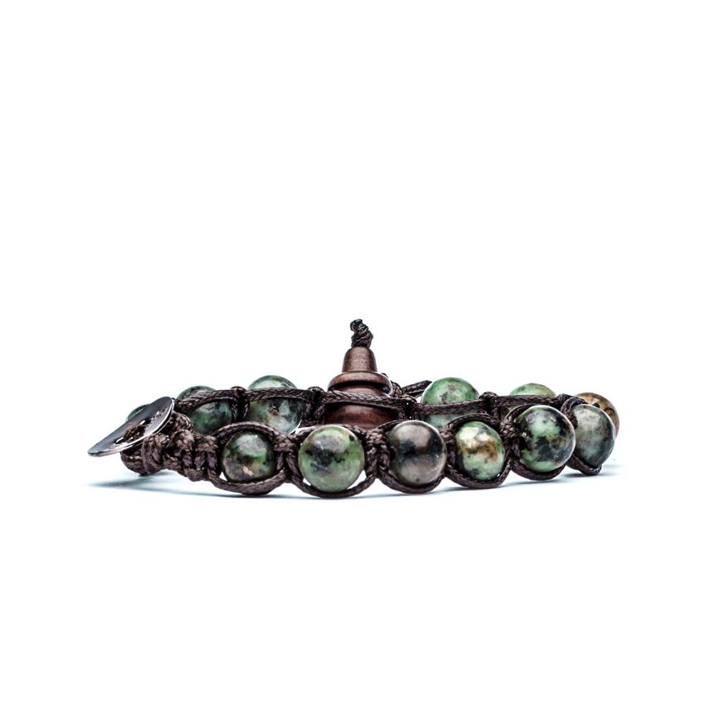 Original Tibetan Tamashii Bracelet With Green African Turquoise