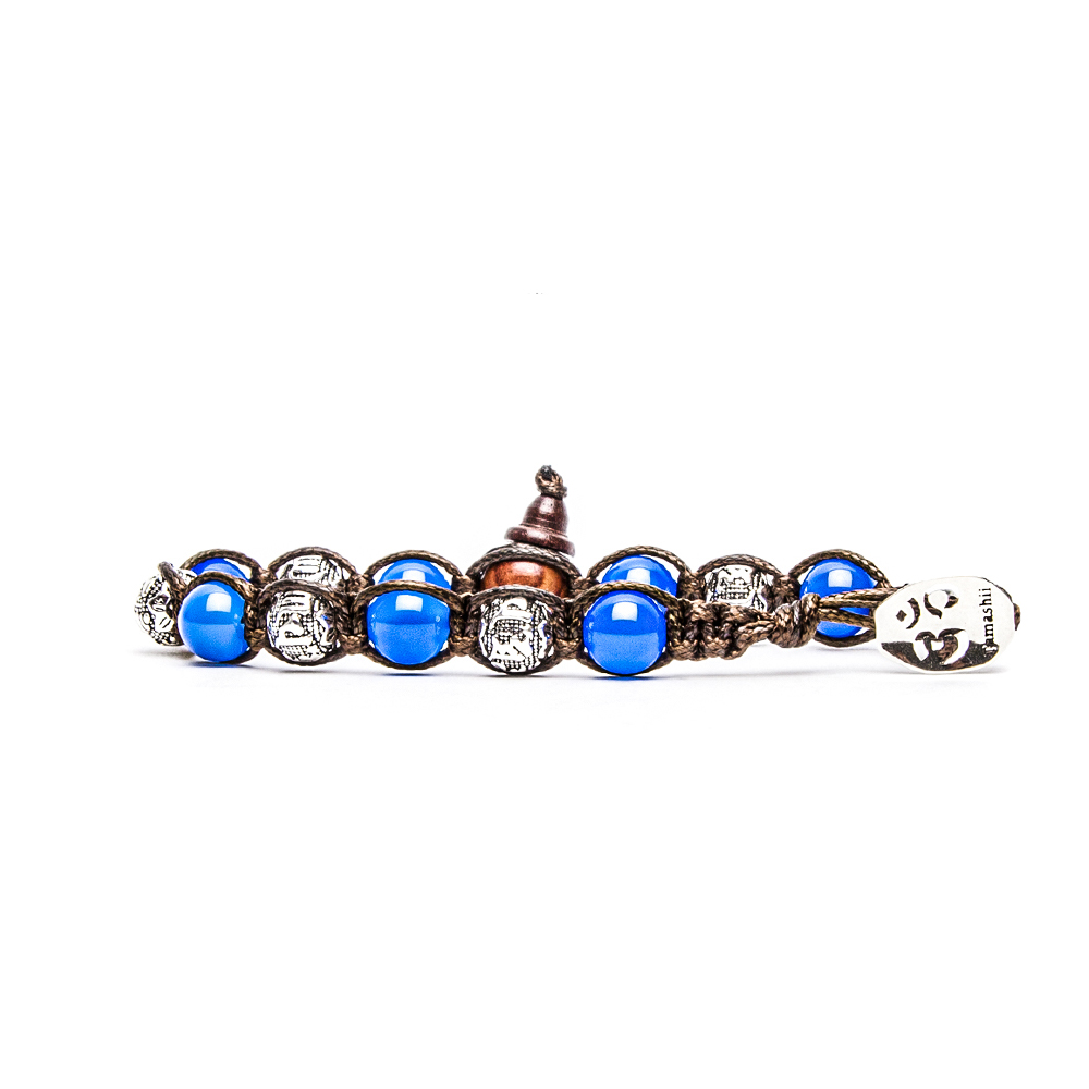 Tamashii Original Tibetan Bracelet Collection Prayer Wheel with Blue Agate