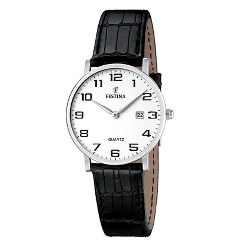 Festina Watch Woman Classic Collection In Steel With Leather Strap