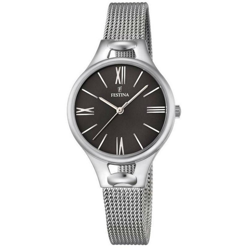 Festina Women's Watch New Mademoiselle Gray Collection In Steel With Milan Strap