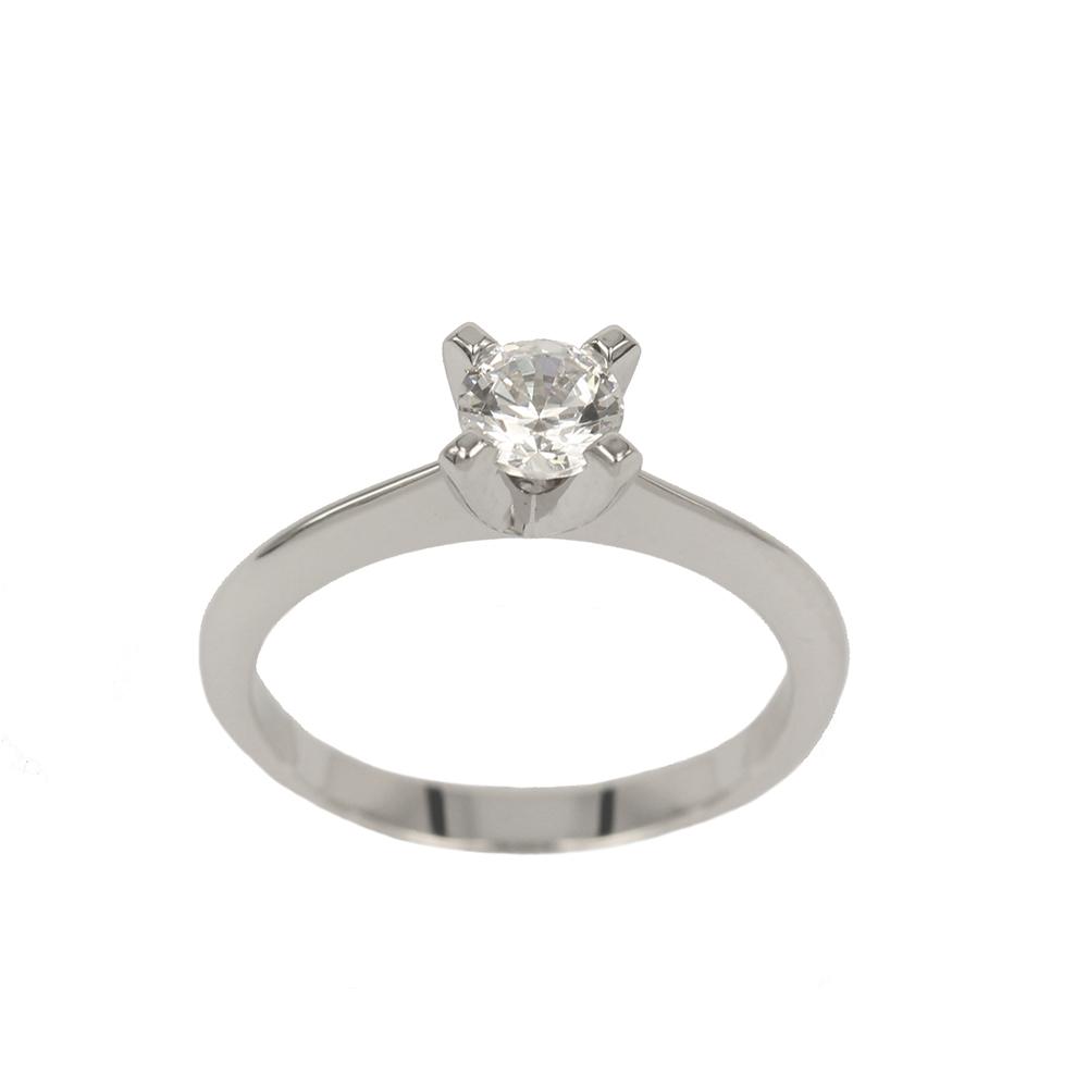 Fabio Ferro White Gold Engagement Ring with Brilliant Cut Diamond 0.70 Carat