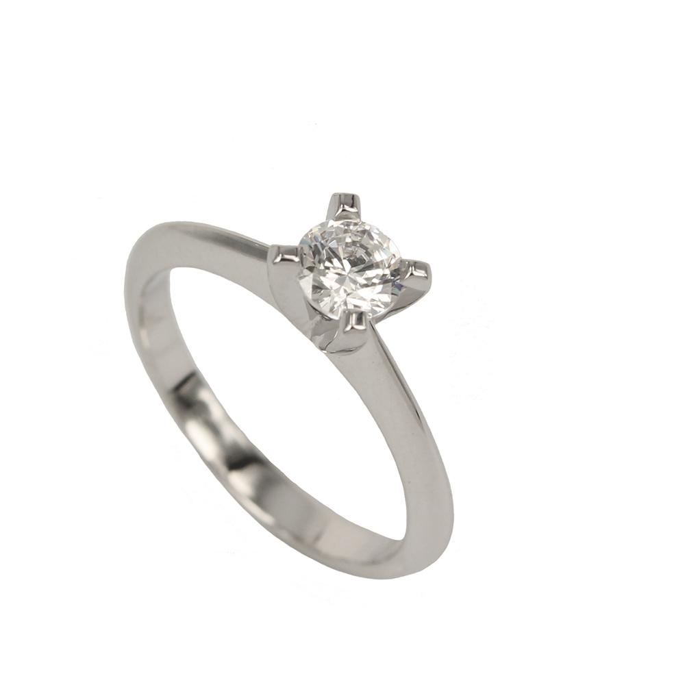 Fabio Ferro White Gold Engagement Ring with Brilliant Cut Diamond 0.40 Carat