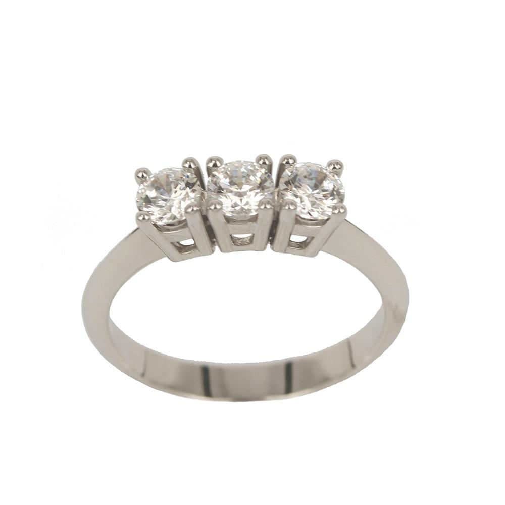 Anello Trilogy In Oro Bianco e Diamanti Ct. 0 90. Ultimissime Creazioni