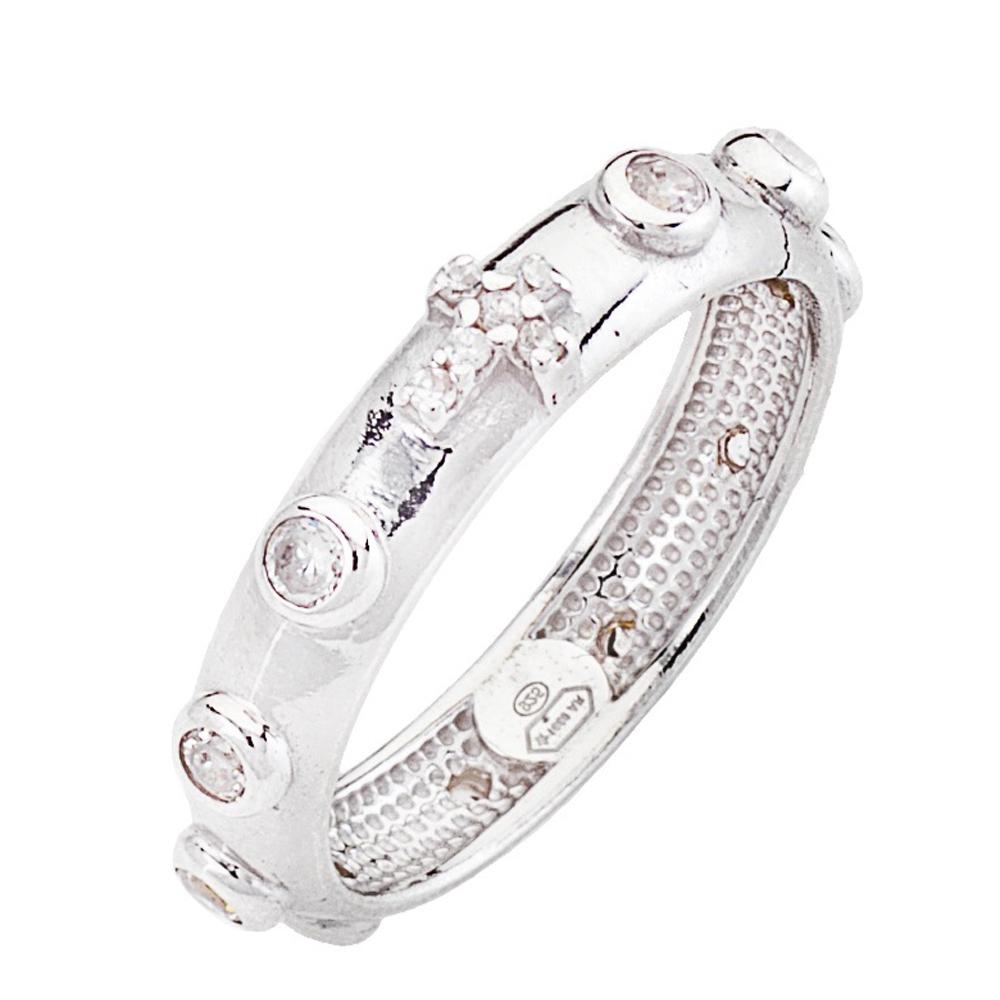 Collana Rosario Amen Per Donna - Gioiello In Argento 925 Con Finiture Dorate - Lunga 44+4 Cm, Grani Sottili (2,5 Mm) - Eleganza E Fede