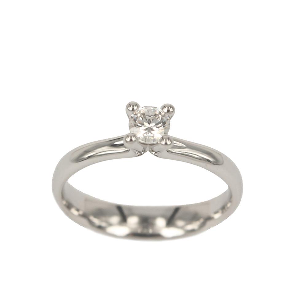 Fabio Ferro White Gold Engagement Ring with IGI Certified Diamond Brilliant Cut 0.30 Carat