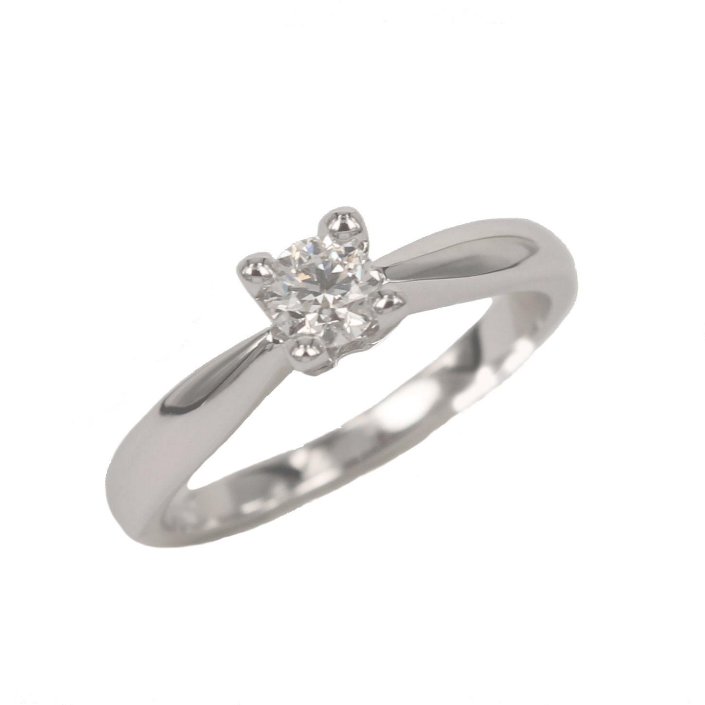 Fabio Ferro White Gold Engagement Ring with Brilliant Cut Diamond 0.30 Carat