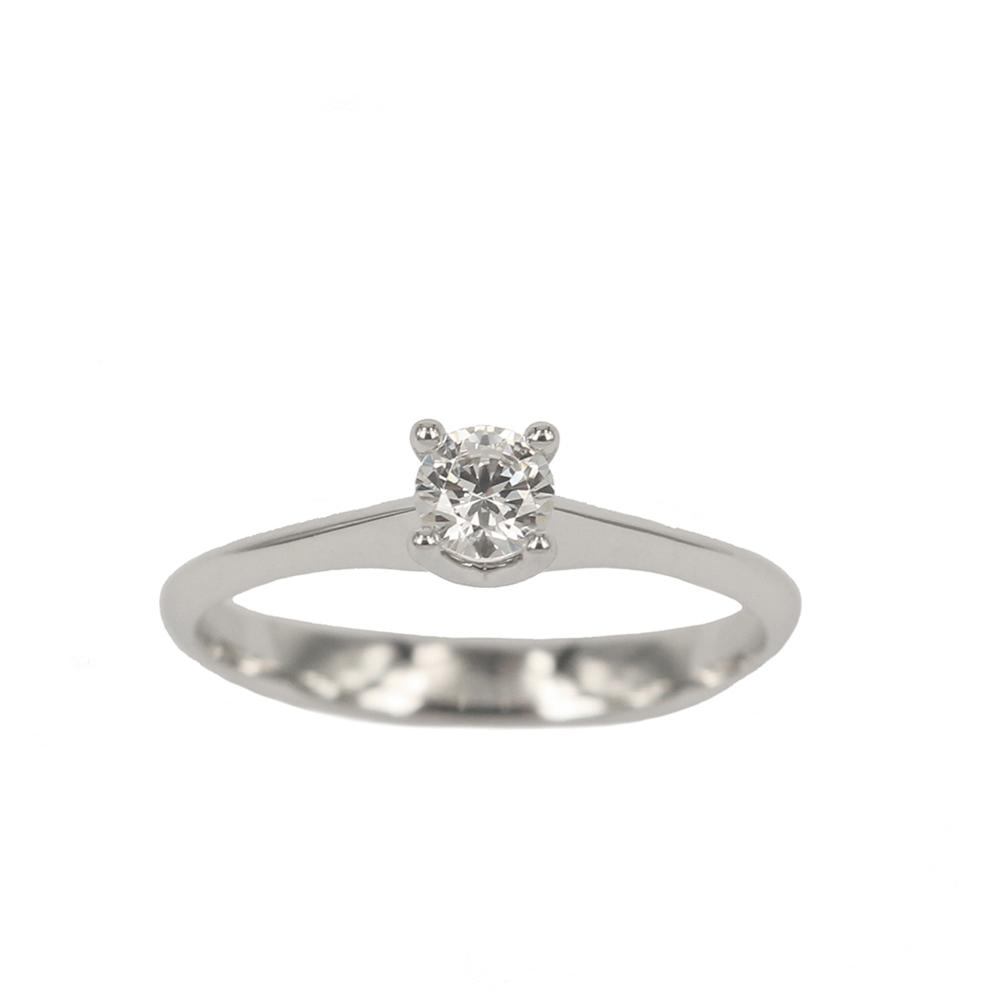 Fabio Ferro White Gold Engagement Ring with Brilliant Cut Diamond 0.30 Carat