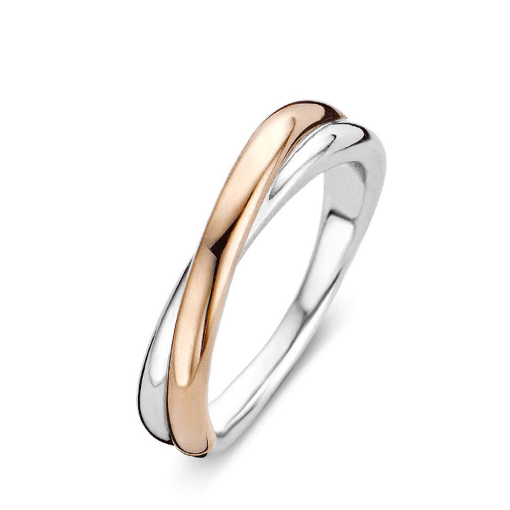 Ring Woman In 925 Silver Rose Gold Plated Ti Sento Milano