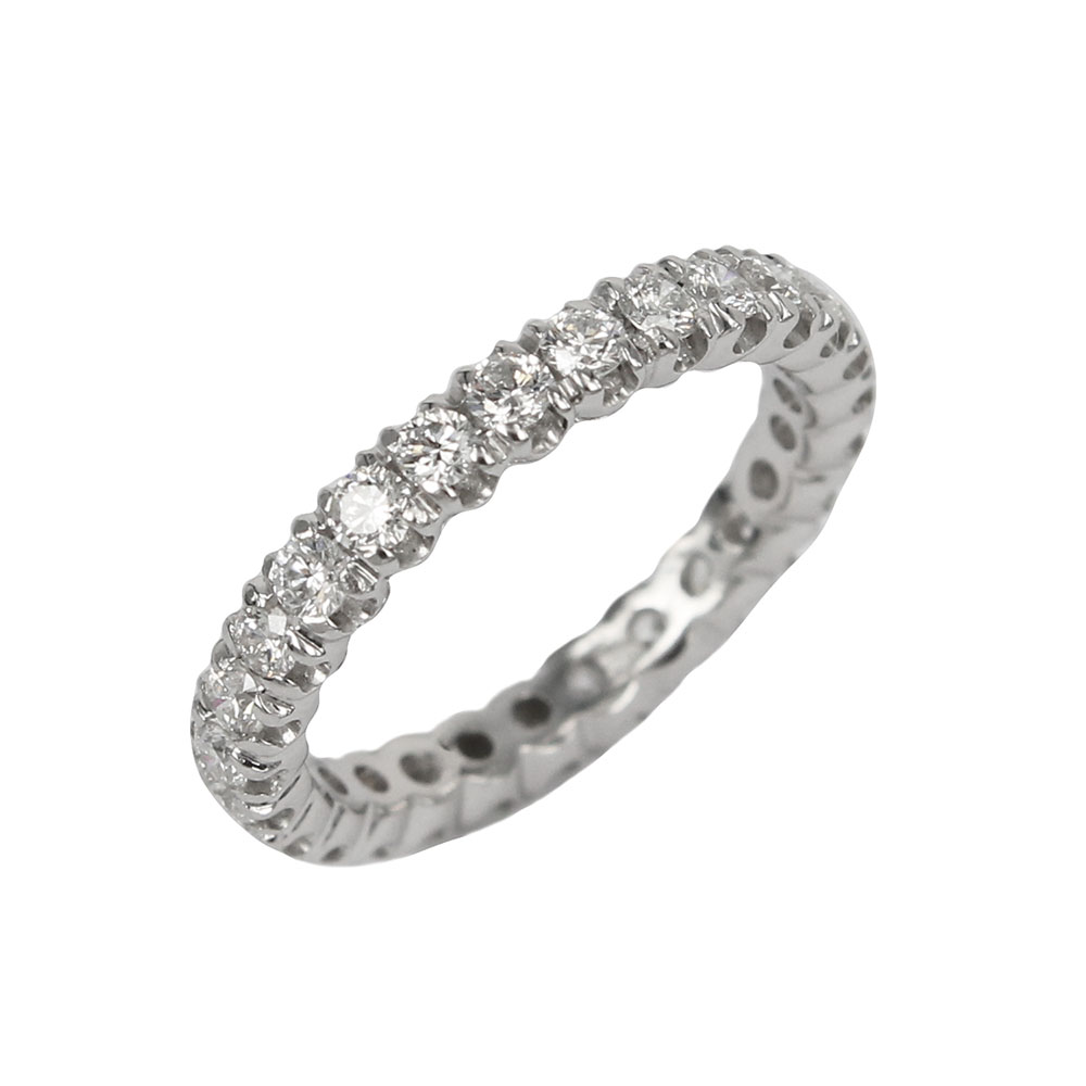 White Gold Eternity Ring With Brilliant Cut Diamonds 1.01 Carat Handmade