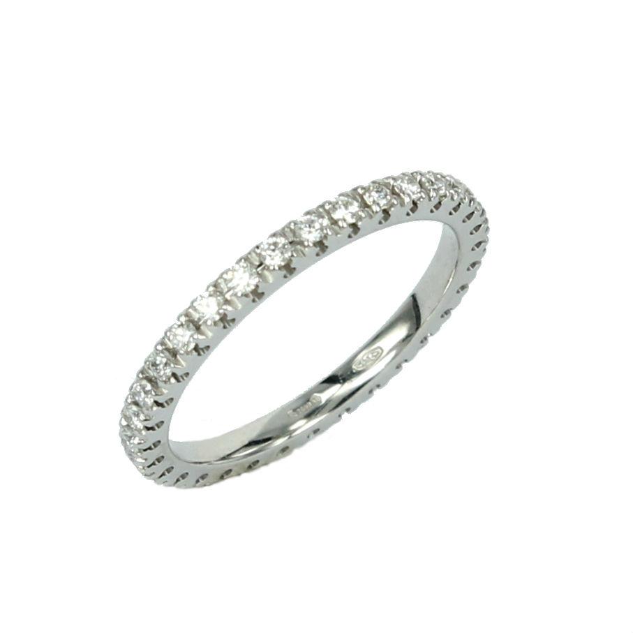Eternity Ring In White Gold With Diamonds Kt. 0,40 Valenza Jewels