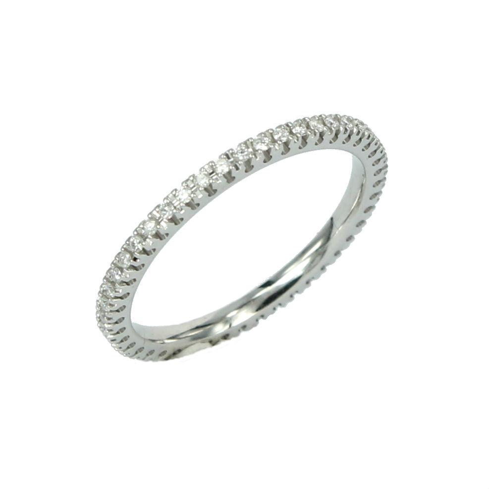 Eternity Woman Ring In White Gold With Diamonds Kt. 0.20 Valenza Jewels