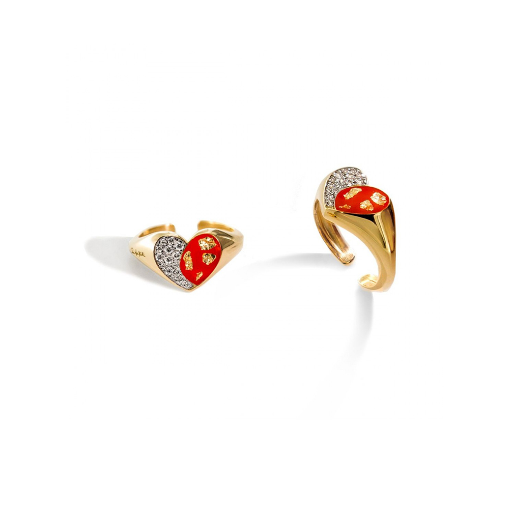 Rue des Mille Jungle Tribe Chevalier Red Heart Ring