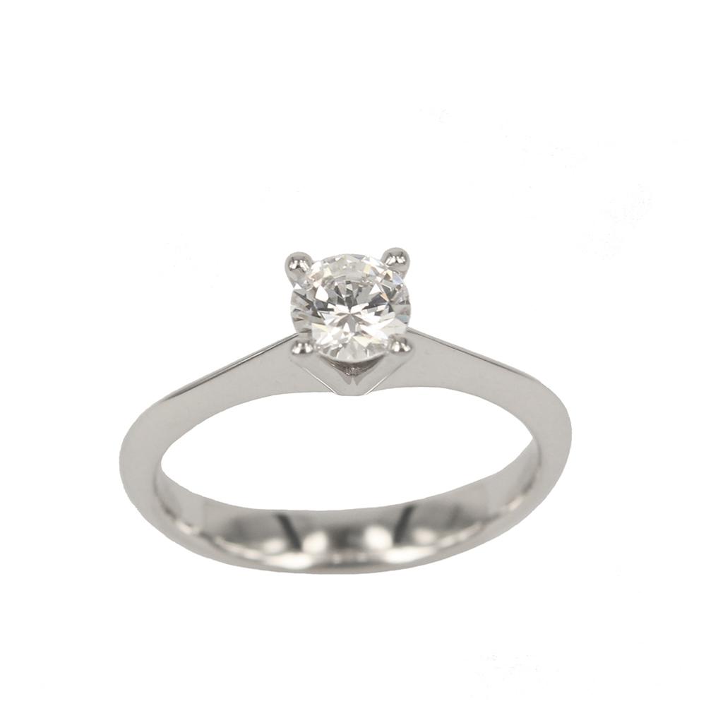 Fabio Ferro White Gold Engagement Ring with Brilliant Cut Diamond 0.50 Carat