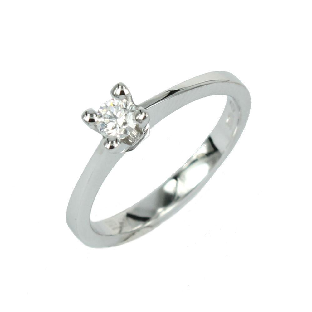 Fabio Ferro Engagement Ring in White Gold with Diamond Brilliant Cut 0.20 Carat