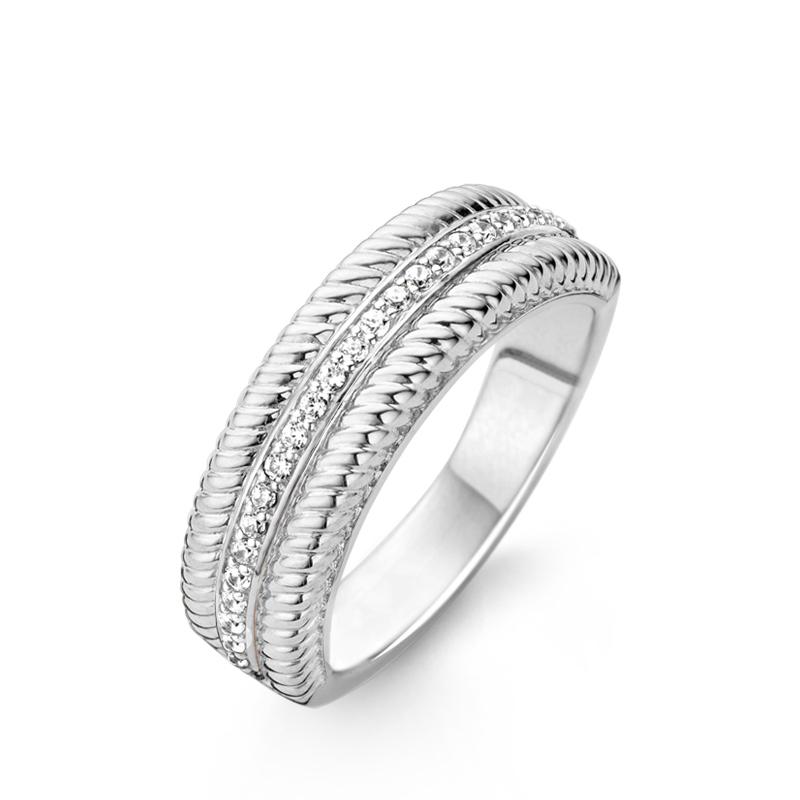 Band Ring Ti Sento Milano Woman In 925 Silver With Zircons