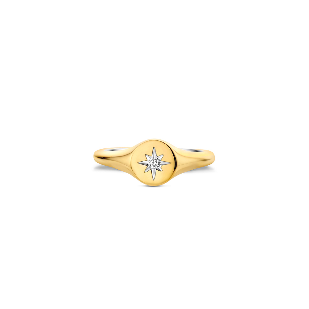 Ti Sento Milano Ring Polar Star Stars Collection Gold Plated with Zircon