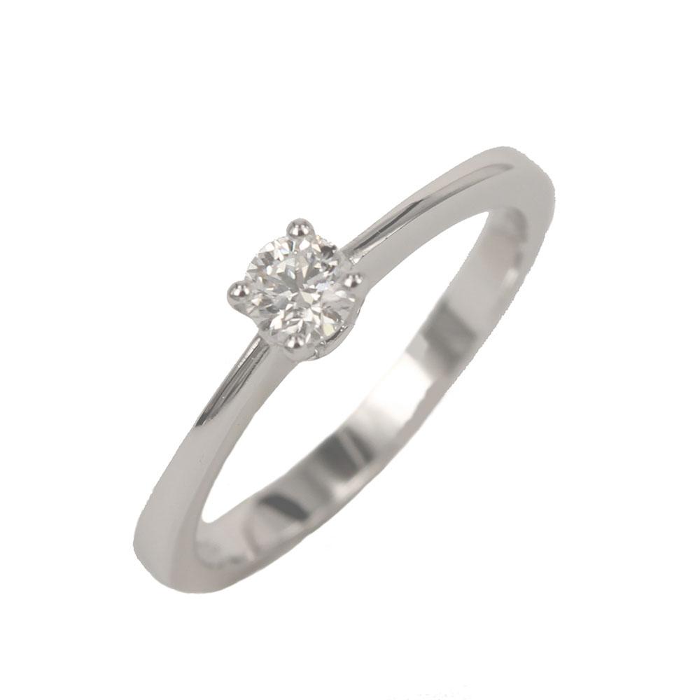Fabio Ferro White Gold Engagement Ring with Brilliant Cut Diamond 0.22 Carat