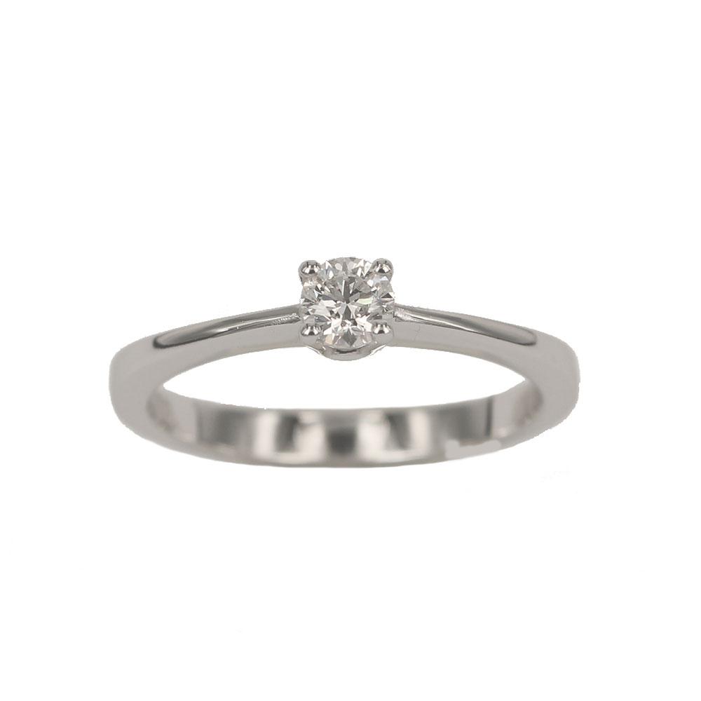 Fabio Ferro White Gold Engagement Ring with Brilliant Cut Diamond 0.22 Carat