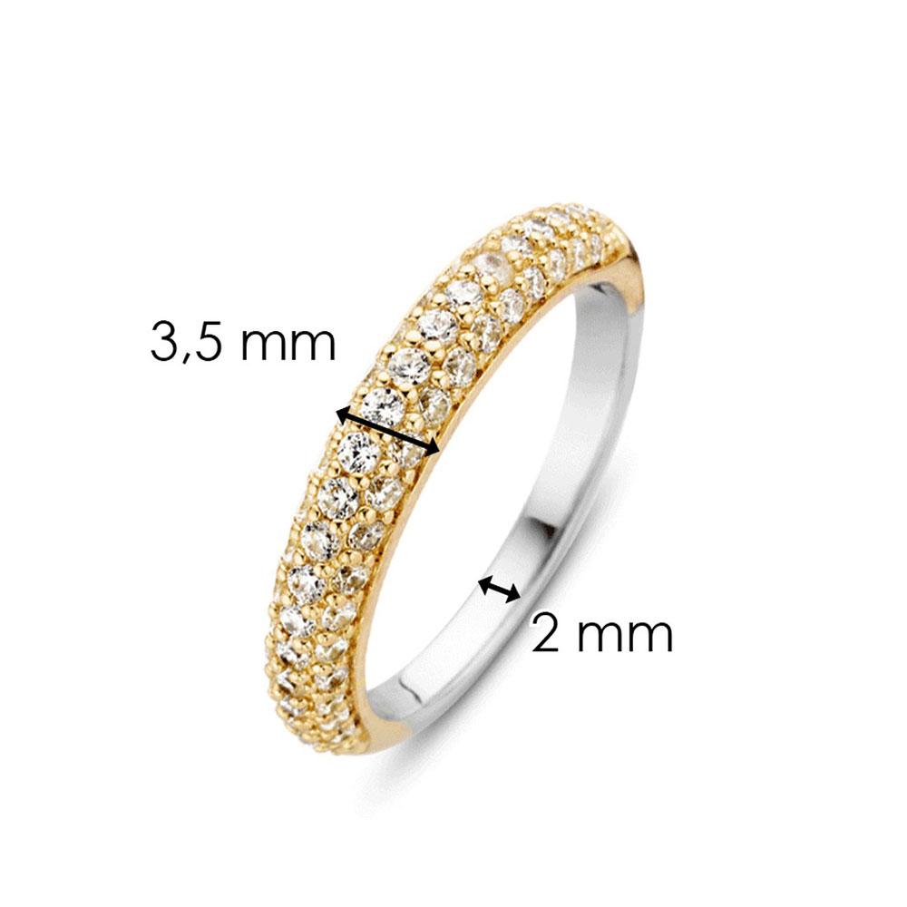Ring Woman In 925 Silver Plated In Yellow Gold Ti Sento Milano With Cubic Zirconia