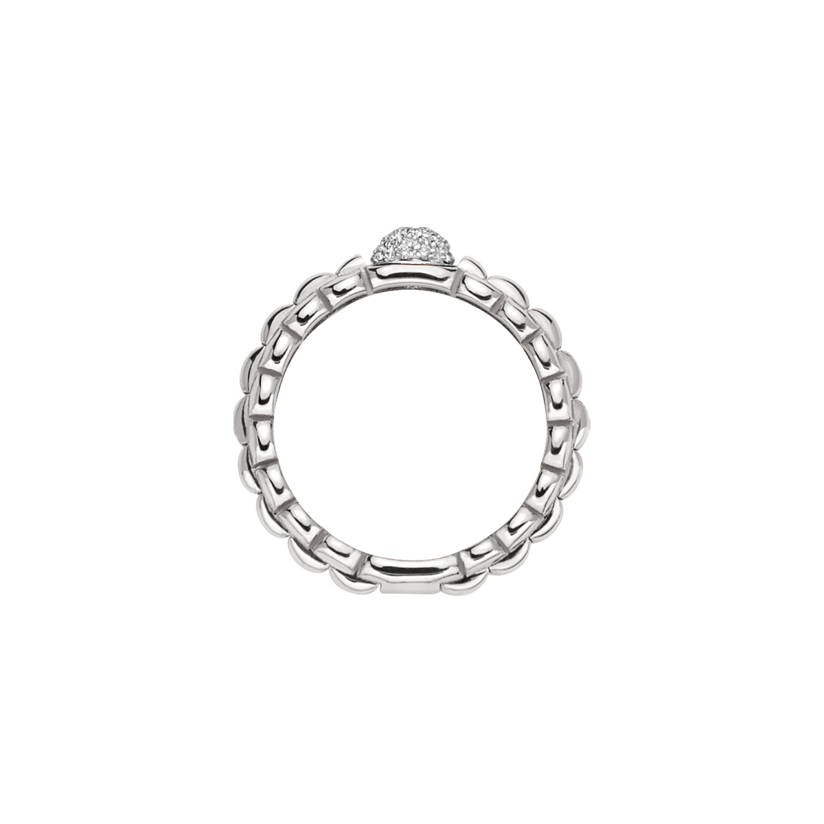 Fope Eka Tiny Collection Ring in White Gold with Diamond Pavè