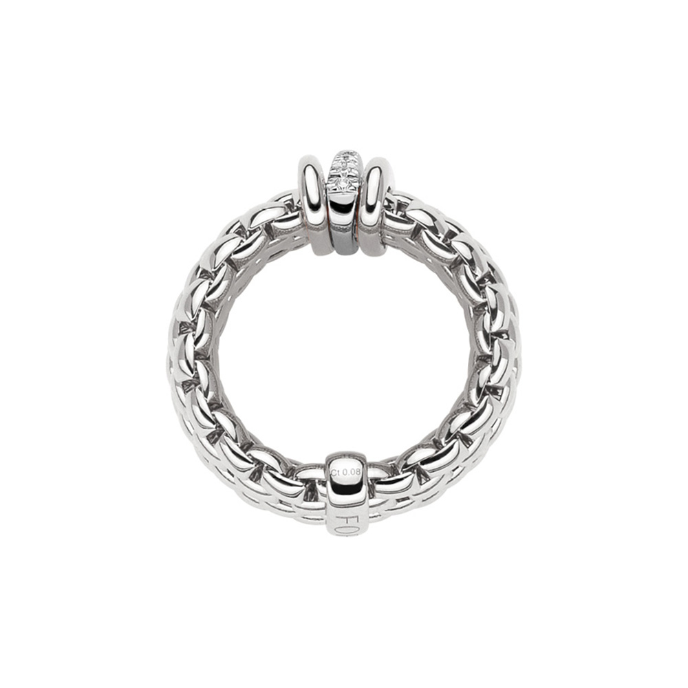 Fope Flex it Ring Panorama Collection in White Gold with Diamonds Large Size