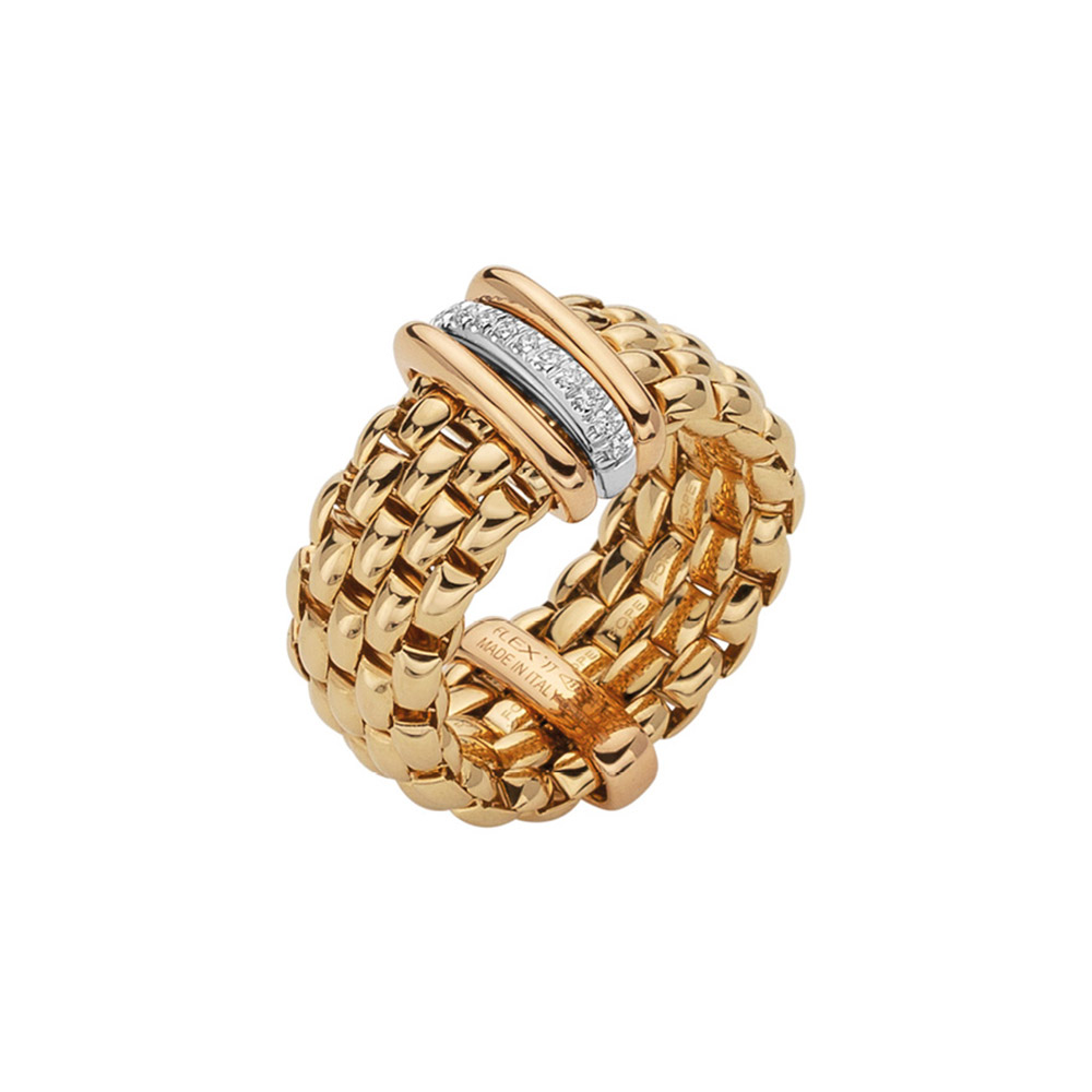 Fope Flex it Ring Panorama Collection in White Gold with Diamonds Large Size