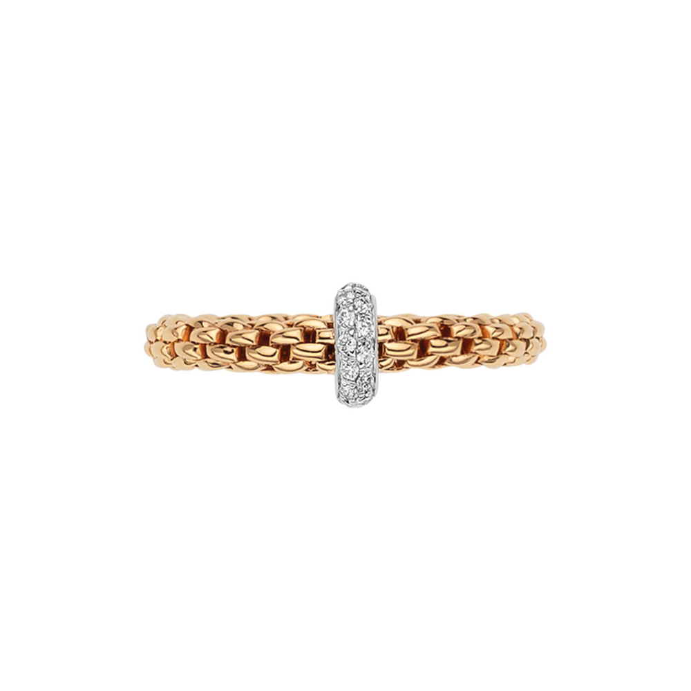 Fope Flex it Ring Prima Collection in White Gold with Diamonds Size Medium