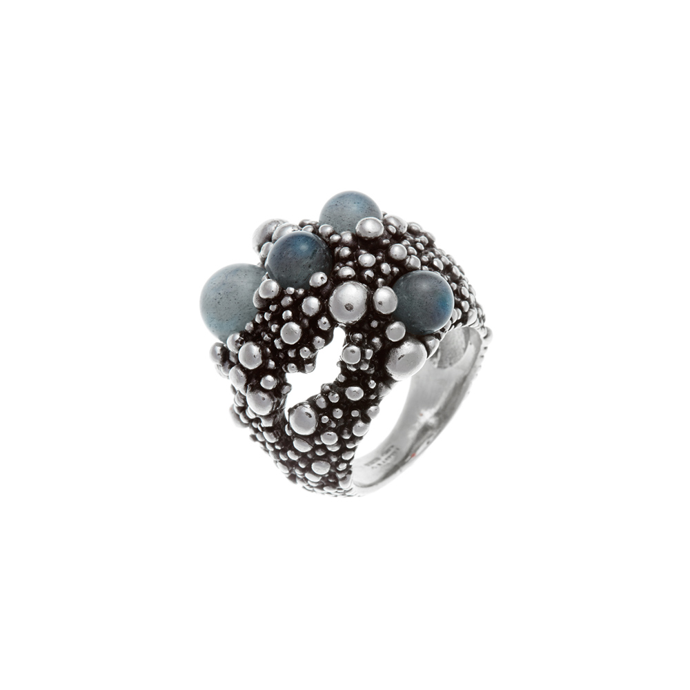 Giovanni Raspini Milky Way Large Ring in Silver and Labradorite