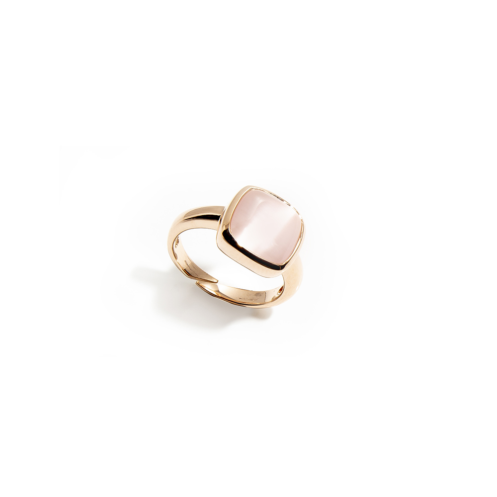 Madi Solitaire Laguna Collection Ring with Pink Hydrothermal Quartz