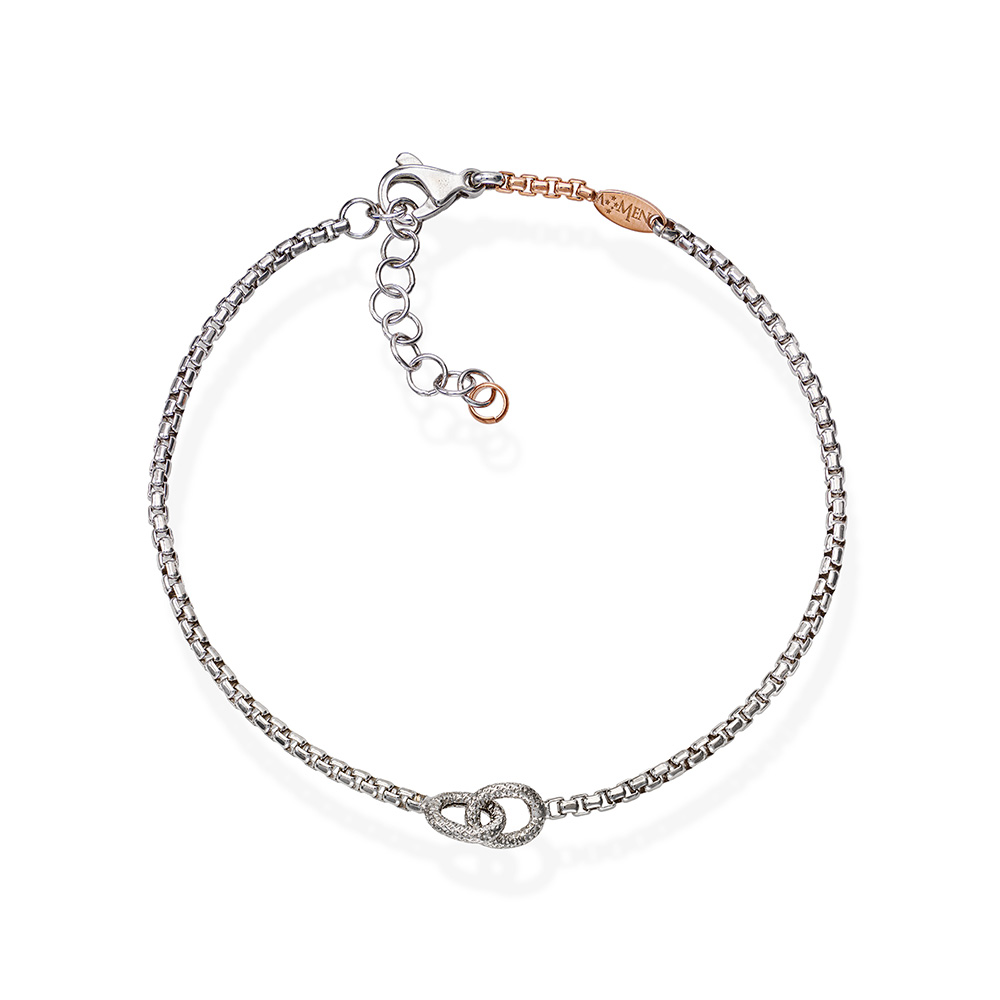 Amen Bracelet Chain Box Rhodium Rosé in Silver