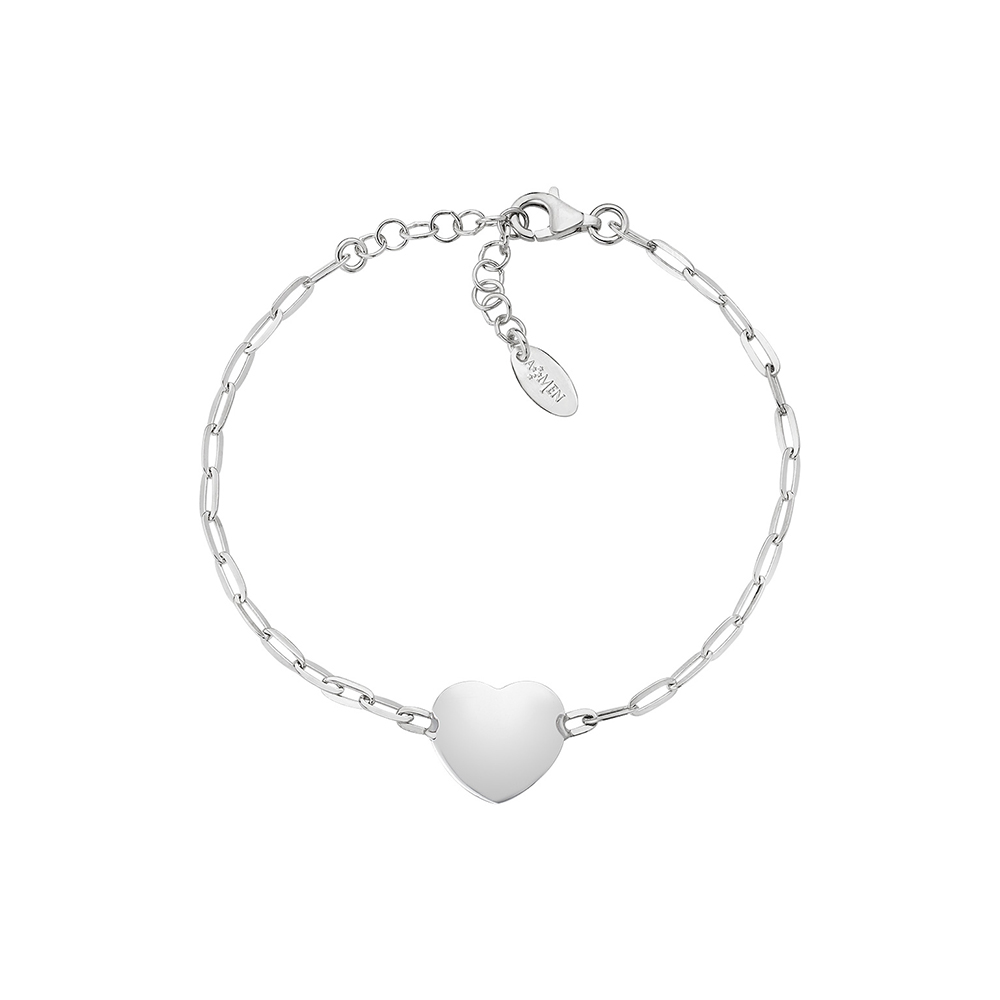 AMEN Bracciale Amen Medaglia Cuore Rodio BRTIPAB3 Bracelet Argento perline Donna 