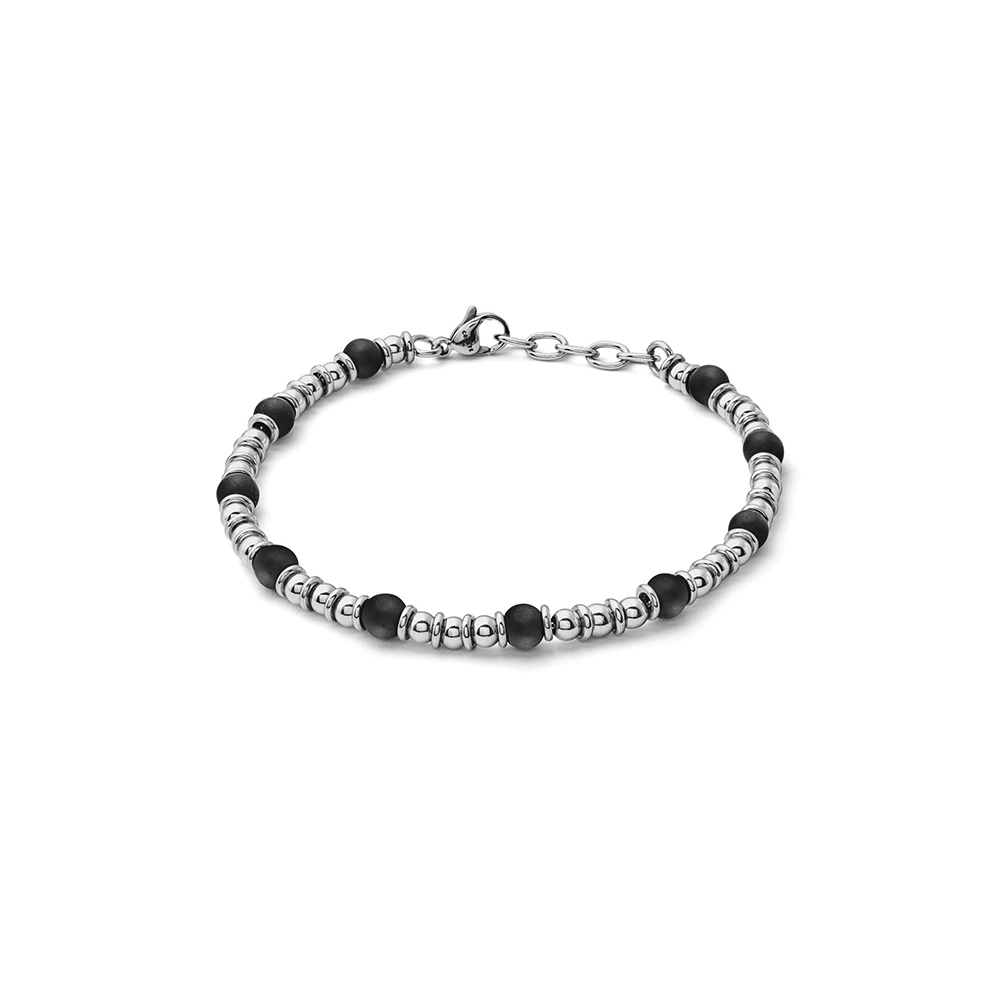 Comets Jewelry Bracelet in Steel and Black Onyx