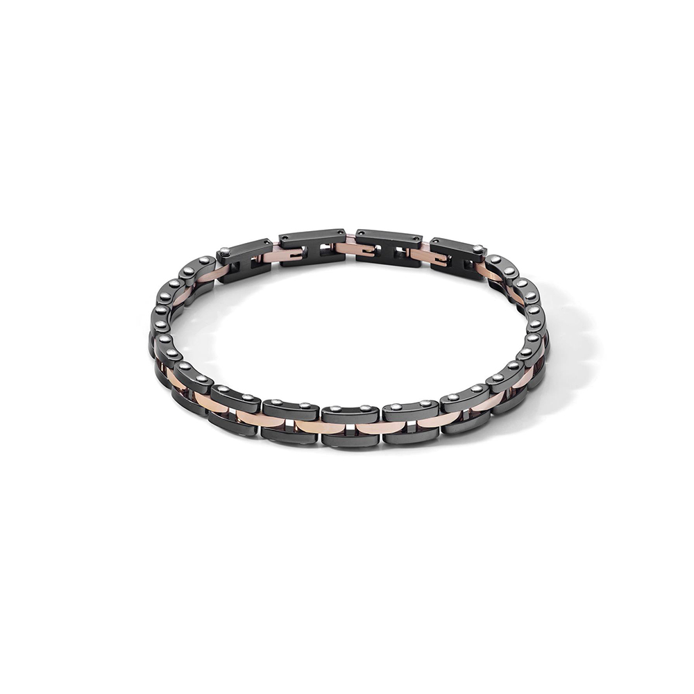 Comets Jewelry Bracelet in Steel and Black Ceramic