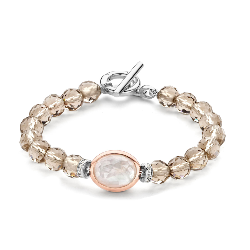 Ti Sento Milano 925 Silver Bracelet With Crystals and White Mother of Pearl