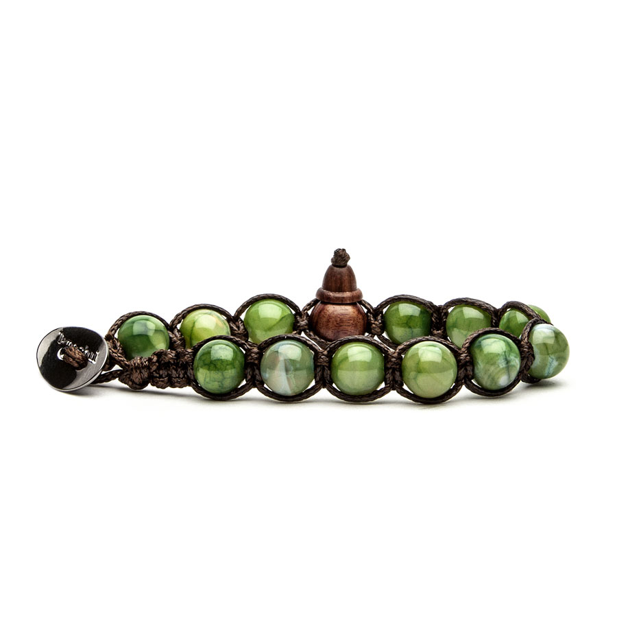 Bracciale Tamashii Agata Verde striata un giro - BHS900-140 Bracciale Tamashii Agata Verde striata un giro - BHS900-140