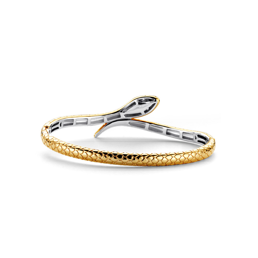 Ti Sento Milano Bracelet Snake Bangle in Yellow Gold Plated Silver