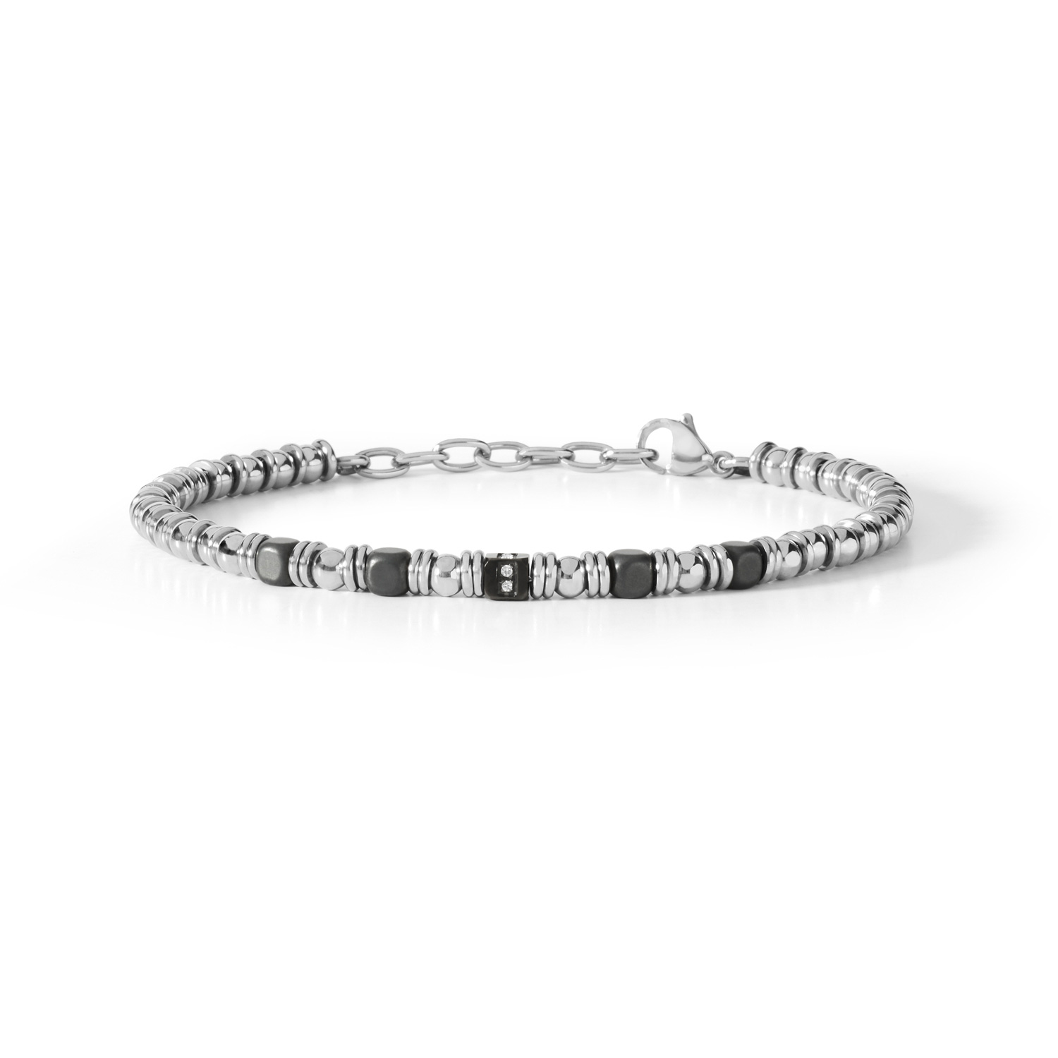 Comete Gioielli Men's Bracelet in Steel and PVD with Zircons