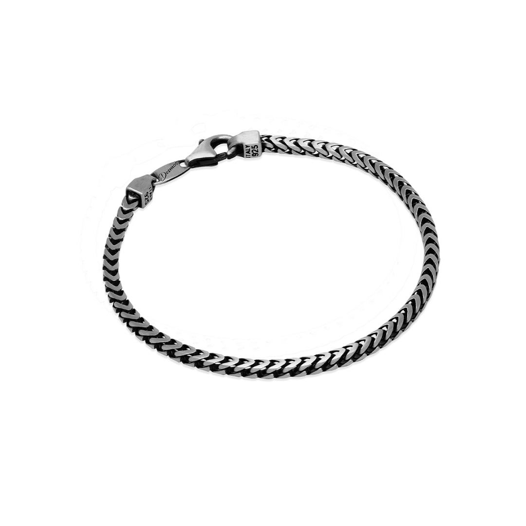 Desmos Minimal Chain Bracelet in Burnished Silver Length 20 cm