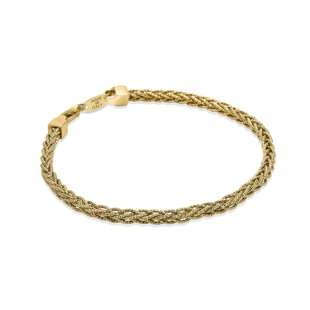 Desmos Bracelet Golden Weave in Silver Length 16.5 cm