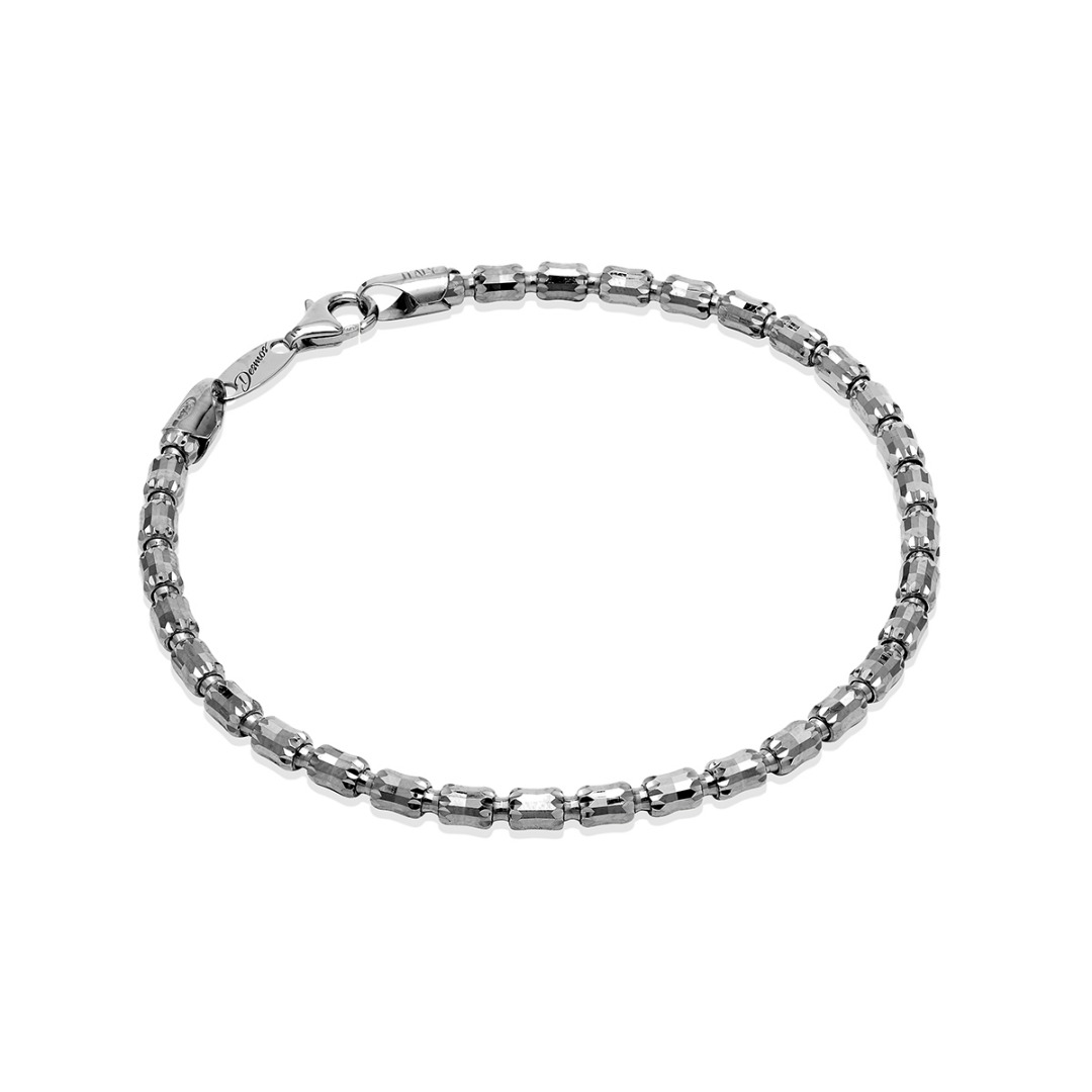 Desmos Bracelet with Segments in Burnished Silver Length 20 cm