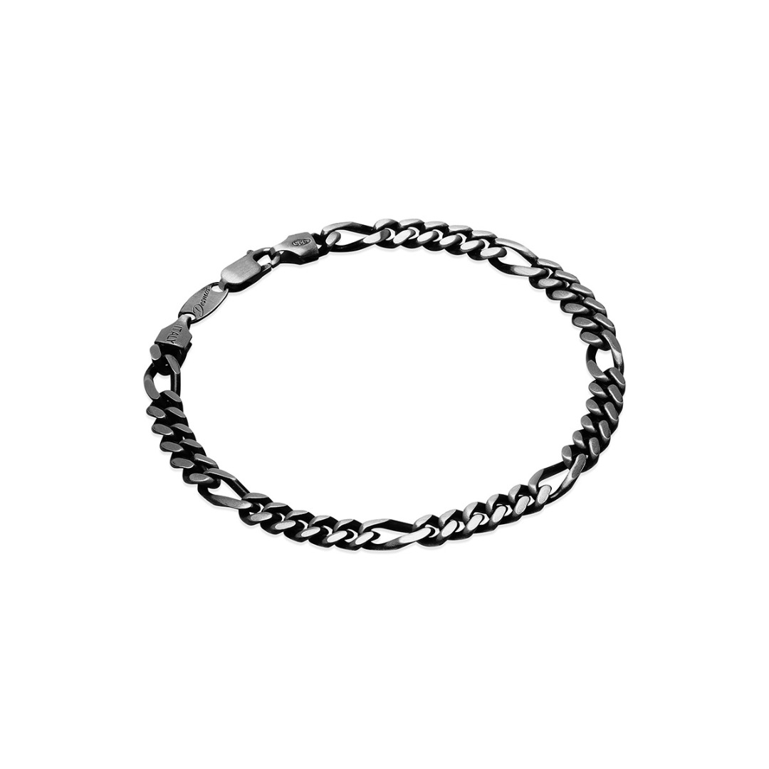 Desmos Chain Bracelet in Burnished Silver Length 20 cm