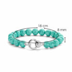 Women's Turquoise Stone Bracelet from MM. 8 and 925 Silver Length cm. 18 Ti Sento Milano