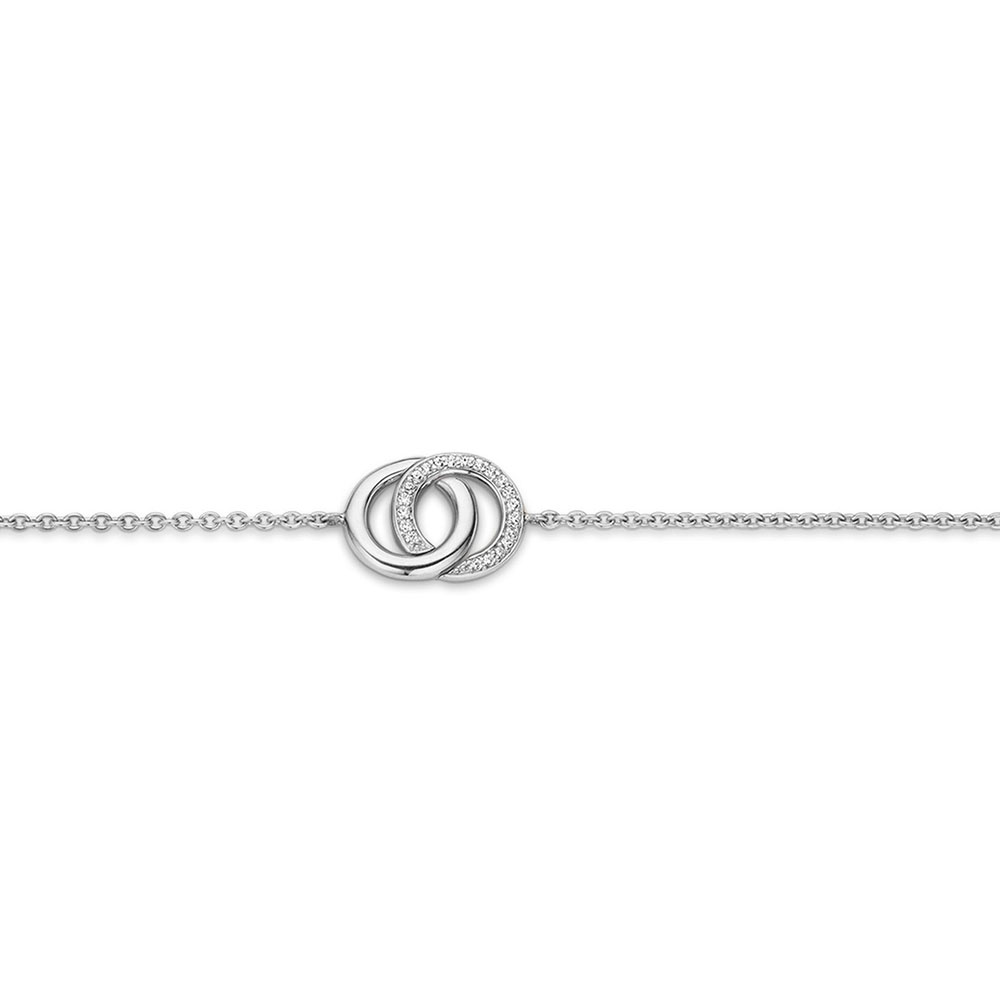 925 Sterling Silver Women's Bracelet With Interlocking Zirconia Circle Ti Sento Milano