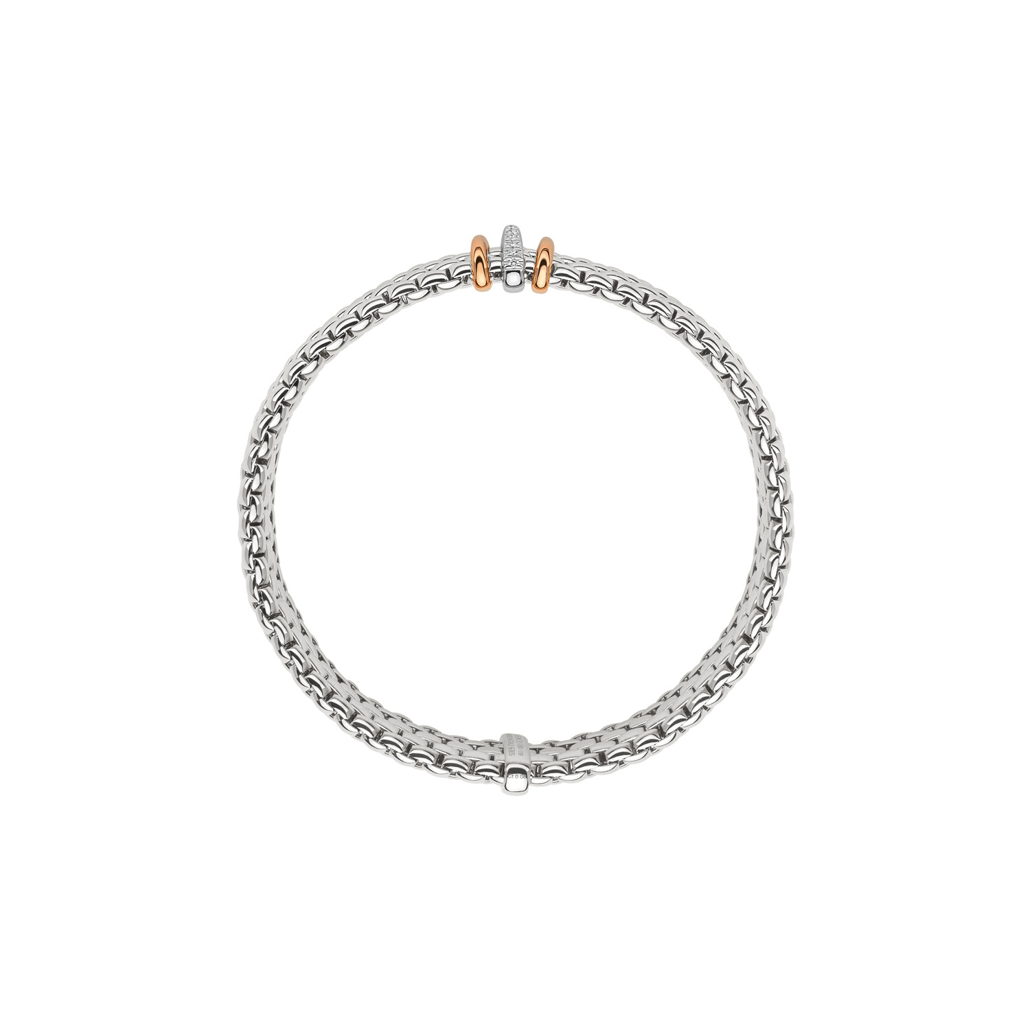 Fope Flex it Panorama Bracelet in Gold with Diamonds Size Medium