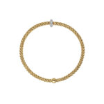 Fope Flex it Bracelet Prima Collection in Yellow Gold with Diamonds Size Medium