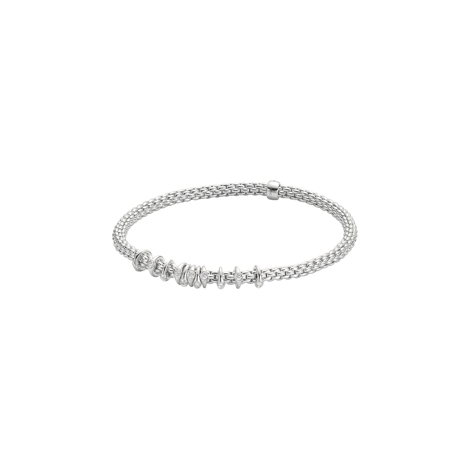 Fope Flex It Bracelet Prima Collection in White Gold with Diamonds
